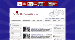 Desktop Screenshot of objekty.reality-povazskabystrica.eu